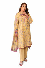 3 Piece Unstitched Printed Lawn Suit with Chiffon Dupatta BM-42022