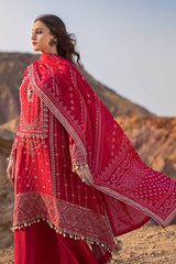 3 Piece Embroidered Printed Lawn Unstitched Suit with Burnout Tissue Silk Dupatta BN-42001