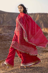 3 Piece Embroidered Printed Lawn Unstitched Suit with Burnout Tissue Silk Dupatta BN-42001