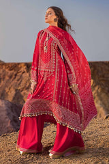 3 Piece Embroidered Printed Lawn Unstitched Suit with Burnout Tissue Silk Dupatta BN-42001