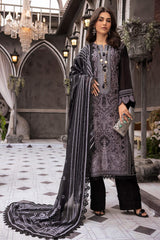 3 Piece Embroidered Printed Lawn Unstitched Suit with Burnout Tissue Silk Dupatta BN-42002