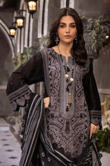 3 Piece Embroidered Printed Lawn Unstitched Suit with Burnout Tissue Silk Dupatta BN-42002