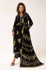3 Piece Unstitched Burnout Velvet Suit with Diamanties Burnout Velvet Dupatta BVL-42001