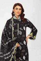 3 Piece Unstitched Embroidered Corduroy Suit with Printed Cotton Net Dupatta CD-42007
