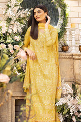 3 Piece Foil Embroidered Lawn Unstitched Suit with Zari and sequins Dupatta CK-32004