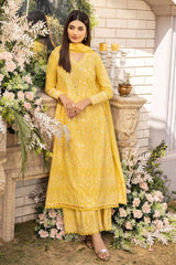 3 Piece Foil Embroidered Lawn Unstitched Suit with Zari and sequins Dupatta CK-32004