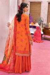 3 Piece Embroidered Unstitched Jacquard Shirt with Digital Printed Jacquard Dupatta and Neckline FE-32034