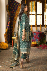 3 Piece Gold Printed Lawn Unstitched Suit CL-42003 B