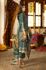 3 Piece Gold Printed Lawn Unstitched Suit CL-42003 B