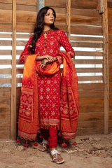 3 Piece Gold Printed Lawn Unstitched Suit CL-42004 A