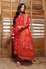 3 Piece Gold Printed Lawn Unstitched Suit CL-42004 A