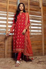 3 Piece Gold Printed Lawn Unstitched Suit CL-42004 A
