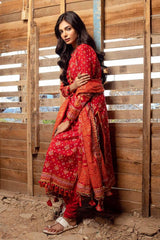 3 Piece Gold Printed Lawn Unstitched Suit CL-42004 A