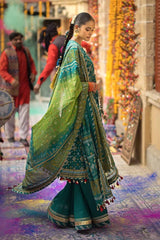 3 Piece Gold Printed Lawn Unstitched Suit CL-42004 B