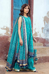 3 Piece Gold Printed Lawn Unstitched Suit CL-42013 A