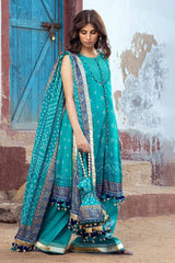 3 Piece Gold Printed Lawn Unstitched Suit CL-42013 A