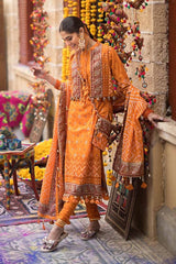 3 Piece Gold Printed Lawn Unstitched Suit CL-42013 B