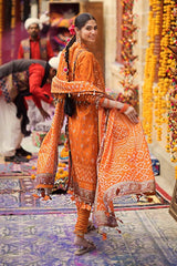 3 Piece Gold Printed Lawn Unstitched Suit CL-42013 B