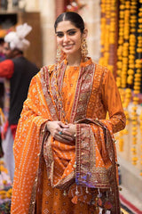 3 Piece Gold Printed Lawn Unstitched Suit CL-42013 B