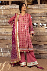 3 Piece Gold Printed Lawn Unstitched Suit CL-42032 A