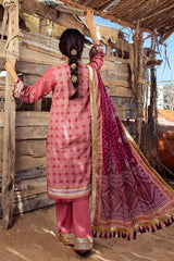 3 Piece Gold Printed Lawn Unstitched Suit CL-42032 A