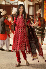 3 Piece Gold Printed Lawn Unstitched Suit CL-42032 B
