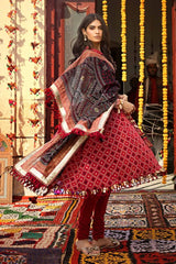 3 Piece Gold Printed Lawn Unstitched Suit CL-42032 B