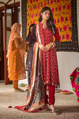 3 Piece Gold Printed Lawn Unstitched Suit CL-42032 B
