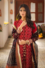 3 Piece Gold Printed Lawn Unstitched Suit CL-42032 B