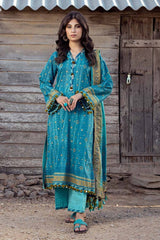3 Piece Gold Printed Lawn Unstitched Suit CL-42042 A