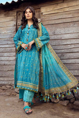 3 Piece Gold Printed Lawn Unstitched Suit CL-42042 A