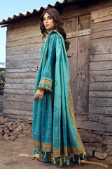 3 Piece Gold Printed Lawn Unstitched Suit CL-42042 A