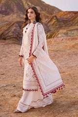 3 Piece Embroidered Gold Lacquer Printed Lawn Unstitched Suit CL-42074