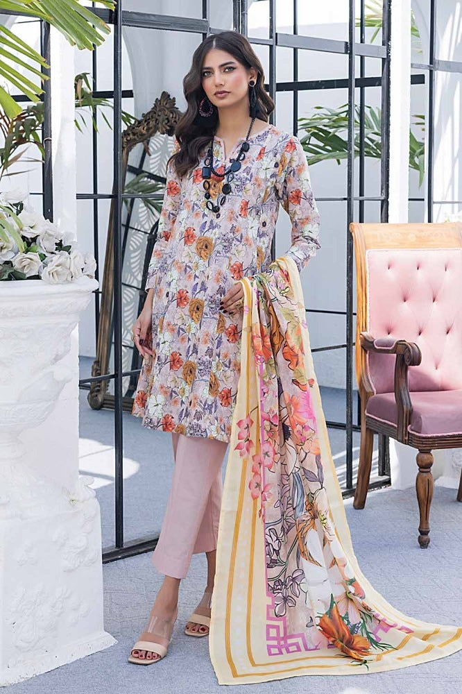 3 Piece Printed Lawn Unstitched Suit CL-42100 A