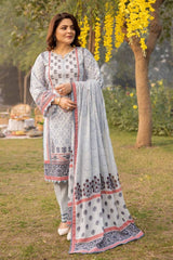 3 Piece Printed Lawn Unstitched Suit CL-42138 A
