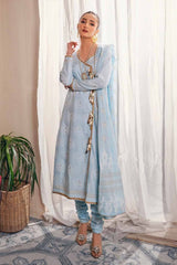 3 Piece Foam and Gold Printed Lawn Unstitched Suit CL-42168 A