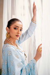 3 Piece Foam and Gold Printed Lawn Unstitched Suit CL-42168 A