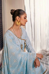 3 Piece Foam and Gold Printed Lawn Unstitched Suit CL-42168 A
