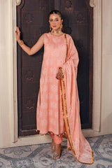 3 Piece Foam and Gold Printed Lawn Unstitched Suit CL-42168 B