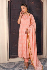 3 Piece Foam and Gold Printed Lawn Unstitched Suit CL-42168 B