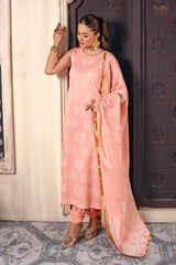 3 Piece Foam and Gold Printed Lawn Unstitched Suit CL-42168 B