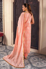 3 Piece Foam and Gold Printed Lawn Unstitched Suit CL-42168 B