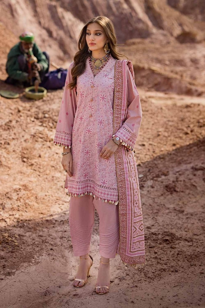 3 Piece Embroidered Gold Lacquer Printed Lawn Unstitched Suit CL-42197