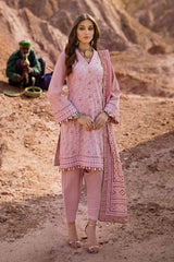 3 Piece Embroidered Gold Lacquer Printed Lawn Unstitched Suit CL-42197