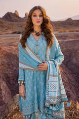 3 Piece Embroidered Gold Lacquer Printed Lawn Unstitched Suit CL-42215