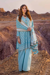 3 Piece Embroidered Gold Lacquer Printed Lawn Unstitched Suit CL-42215