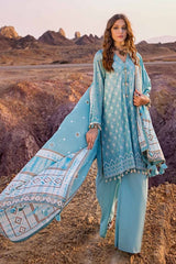 3 Piece Embroidered Gold Lacquer Printed Lawn Unstitched Suit CL-42215