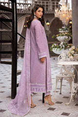 3 Piece Embroidered Jacquard Unstitched Suit with Emboss and Glitter Printed Net Dupatta CN-42001