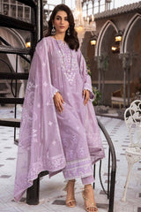 3 Piece Embroidered Jacquard Unstitched Suit with Emboss and Glitter Printed Net Dupatta CN-42001