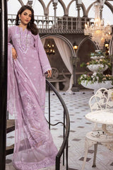 3 Piece Embroidered Jacquard Unstitched Suit with Emboss and Glitter Printed Net Dupatta CN-42001